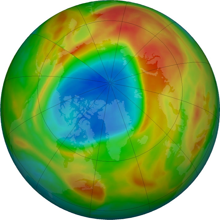 Arctic ozone map for 27 March 2020